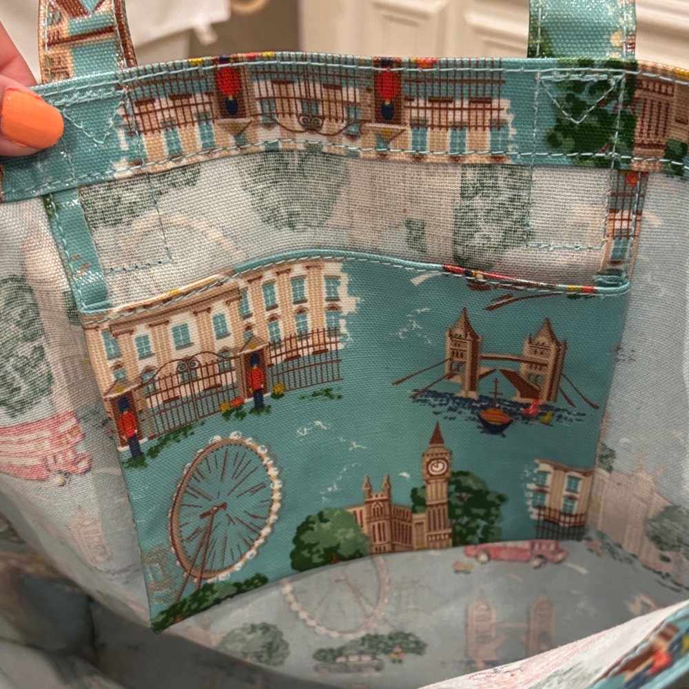 Cath Kidston Teal London Landmark Print Tote - Picture 7 of 9